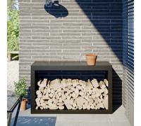 vidaXL Firewood Rack Black 100x40x60 cm Steel