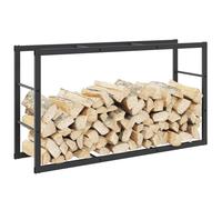 vidaXL firewood rack black - steel wood holder/log stand 110x30x61 cm - robust, versatile storage solution for indoor use