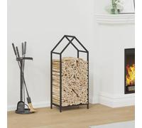 Firewood Rack Black 40x25x90 cm Cold-rolled steel