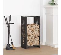 vidaXL Firewood Rack Black 40x30x80 cm Cold-rolled steel fireplace log holder