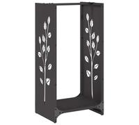 vidaXL Firewood Rack Black 40x30x80 cm Cold-rolled steel fireplace log holder