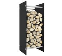 vidaXL Firewood Rack Black 40x35x100 cm Tempered Glass UK HOT