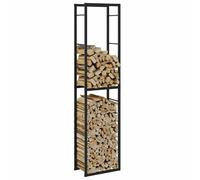 Firewood Rack Fireplace Log Store Firewood Log Rack Holder Black Steel vidaXL