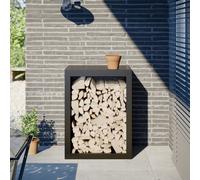 vidaXL Firewood Rack/Log Store Holder - Black Steel, 60x40x80 cm - Durable, Weather, Ideal for Firewood & Log Burner Storage, Indoor/Outdoor Use