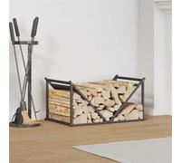 vidaXL Firewood Rack Black 70x43x34.5 cm Cold-rolled steel
