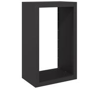 vidaXL Firewood Rack - Black Steel Log Store Holder, Durable Weather Resistant - L60xW40xH100cm