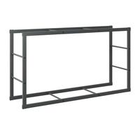 Firewood Rack Fireplace Log Store Firewood Log Rack Holder Black Steel vidaXL UK