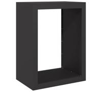 vidaXL Firewood Rack, Firewood Log Rack for Fireplace Wood Storage, Log Store Holder for Outdoor or Indoor, Fireplace Log Holder, Black Steel