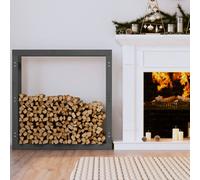 vidaXL Firewood Rack Grey 100x25x100 cm Solid Wood Pine
