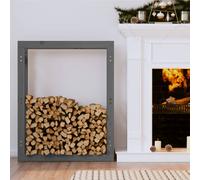 vidaXL Firewood Rack Grey 80x25x100 cm Solid Wood Pine