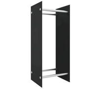 vidaXL Firewood Rack Black 40x35x100 cm Tempered Glass