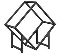 vidaXL Firewood Rack Log Holder - Cold Rolled Steel Storage - Indoor/Outdoor Use - Black 50x25x50 cm