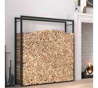 vidaXL Firewood Rack Matt Black 110x28x116 cm Steel