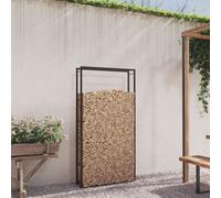 vidaXL Firewood Rack Matt Black 110x28x214 cm Steel