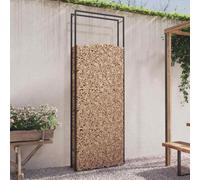 vidaXL Firewood Rack Matt Black 110x28x312 cm Steel UK HOT