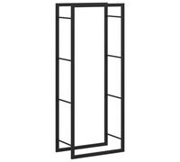 vidaXL Firewood Rack Matt Black 50x28x132 cm Steel