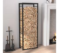 vidaXL Firewood Rack Matt Black 50x28x132 cm Steel