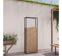 Vidaxl Firewood Rack Matt Black 80X28X222 Cm Steel Firewood Racks