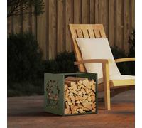 vidaXL Firewood Rack Olive Green 40x40x40 cm Cold-rolled steel