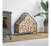 vidaXL Firewood Rack Olive Green 60x25x60 cm Cold-rolled steel