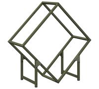 vidaXL Firewood Rack Olive Green 60x25x60 cm Cold-rolled steel, fireplace log holder, log holder, log stand, indoor log storage, fire wood rack