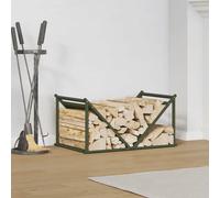 Firewood Rack Olive Green Cold-Rolled Steel 70x43x34.5cm Log Storage Heavy-Duty