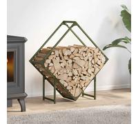 Firewood Rack Olive Green 80x25x80 cm Cold-Rolled Steel Log Storage for Kindling