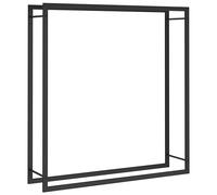 vidaXL Firewood Rack, Steel Construction, Matt Black, Weather-, Ample Log Storage, Prevents Wood, Easy Assembly, Ideal for Fireplaces and Log Burners