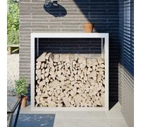 vidaXL Firewood Rack White 100x40x100 cm Steel