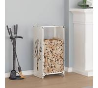 vidaXL Firewood Rack/Log Holder - White/Cold-rolled Steel - 40x30x80 cm - Large Capacity - Indoor Use