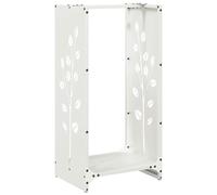 vidaXL Firewood Rack White 40x30x80 cm Cold-rolled steel fireplace log holder