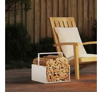 vidaXL Firewood Rack White 40x40x40 cm Cold-rolled steel