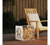 vidaXL Firewood Rack White 40x40x40 cm Cold-rolled steel