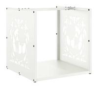 vidaXL Firewood Rack White 40x40x40 cm Cold-rolled steel fireplace log holder