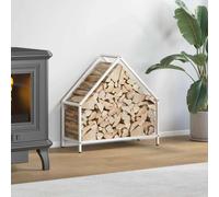 vidaXL Firewood Rack White 60x25x60 cm Cold-rolled steel