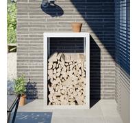 vidaXL Firewood Rack White 60x40x100 cm Steel