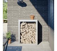 vidaXL Firewood Rack Log Store Holder - White Steel Fireplace Log Stand 60x40x80 cm - Sturdy and Weather Resistant