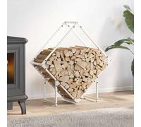 vidaXL Firewood Rack White 80x25x80 cm Cold-rolled steel