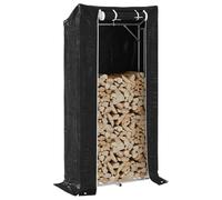 vidaxL Firewood Rack with Rain Cover 100x40x200 cm Galvanised Steel