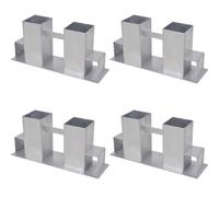 vidaXL Firewood Stacking Aids Firewood Rack Firewood Storage 4pcs Steel Silver