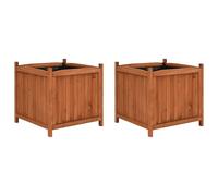 vidaXL Firwood 2x Raised Beds Vegetable Patch Large Planter Planting Grow Pot Wo