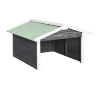 vidaXL Robotic Lawn Mower Garage 72X87X50cm Grey And White Firwood, Grey