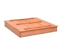 vidaXL Firwood Sandbox - Convertible Lid to Dual Benches, Outdoor Children's Sandpit with Nylon Groundsheet, 95 x 90 x 15 cm, Brown