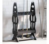 vidaXL Fishing Rod Rack for 16 Rods Fishing Rod Holder Pole Holder Rack Black