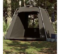 vidaXL Fishing Tent 4-Person Brown Quick Release