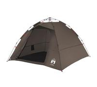 vidaXL Fishing Tent 4-Person Brown Quick Release