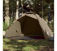 vidaXL Fishing Tent 4-Person Brown Quick Release
