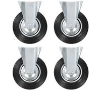 vidaXL 4X Fixed Casters Heavy Duty Wheels Trolley Furniture Handing Tool Accessory Equipment 180kg 200mm