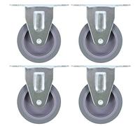 'vidaXL Set of 4 Fixed Casters - 75mm TPR Wheels for Workbench, Trolley, Coffee Table - Zinc-Coated Iron Frame - Floor Protecting, 45kg Load Capacity.
