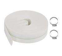 vidaXL White Flat Hose 25m 1.5" Diameter - PE Reinforced Lay Flat Pipe for Water Discharge, Pumping and Irrigation - Includes Clamps